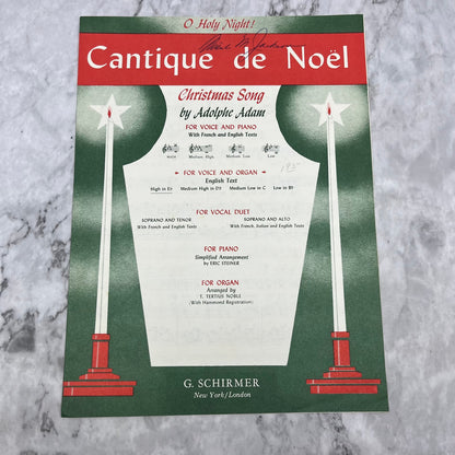 Cantique de Noel O Holy Night Vintage Adolphe Adam Voice Piano Sheet Music V39-2