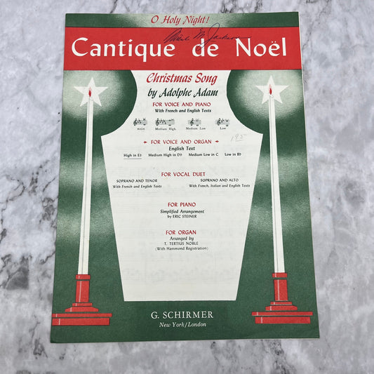 Cantique de Noel O Holy Night Vintage Adolphe Adam Voice Piano Sheet Music V39-2