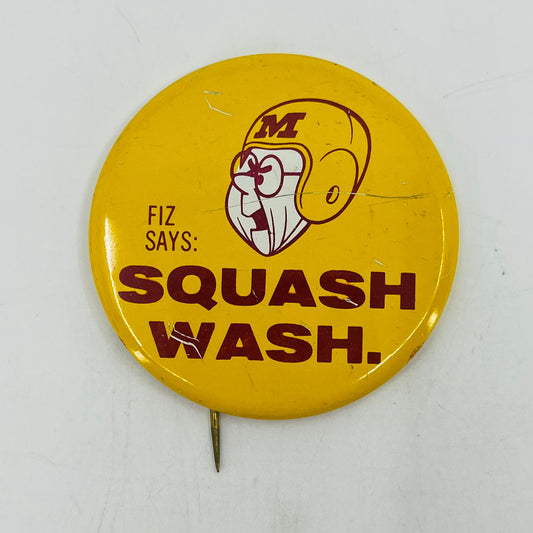 1960s Minnesota Fiz Says Golden Gophers Football Squash Wash Pinback Button SF4