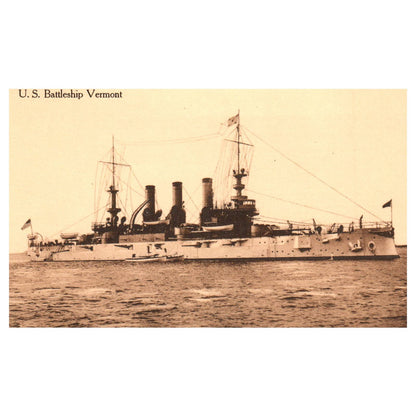 US Battleship Vermont - Original Postcard TJ8-5