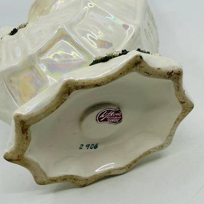 1950s Art Deco Porcelain Lefton 2906 Sea Shell Planter Iridescent 8” TD3