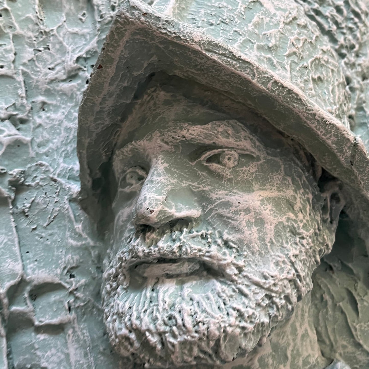 Hand Painted Oversized Spanish Conquistador Wall Art Relief Bust Sculpture