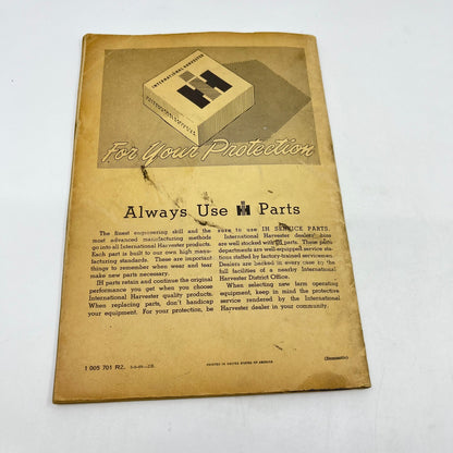 1949 McCormick Deering No. 2 Ensilage Harvester Owners Manual IH L4-5