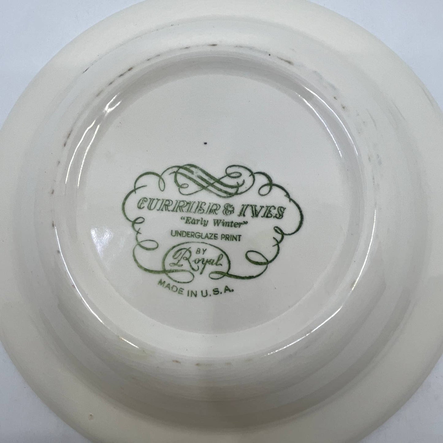 Royal China Currier and Ives Soup/Salad Bowl  8 1/2" Early Winter Blue TI3-1