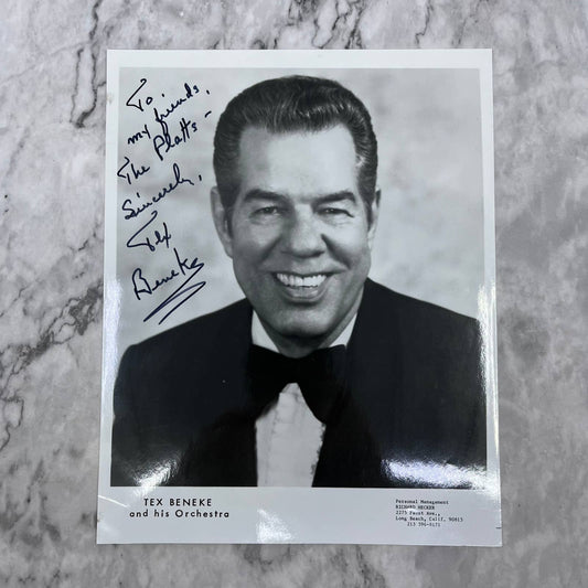 Tex Beneke Autograph Photo 8x10 Musician Film Signed Band Leader FL5