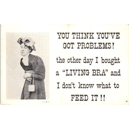 1962 You Think You’ve Got Problems Old Lady Floral Hat Original Postcard TK1-P13