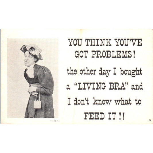 1962 You Think You’ve Got Problems Old Lady Floral Hat Original Postcard TK1-P13