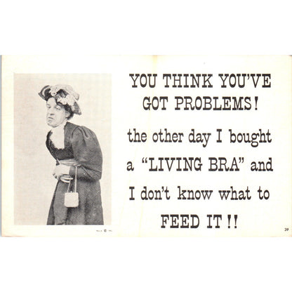 1962 You Think You’ve Got Problems Old Lady Floral Hat Original Postcard P2-3