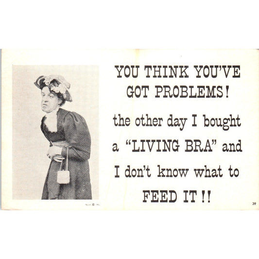 1962 You Think You’ve Got Problems Old Lady Floral Hat Original Postcard P2-3