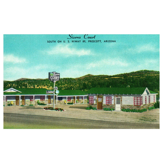 Sierra Court Prescott Arizona - Postcard TJ8-2
