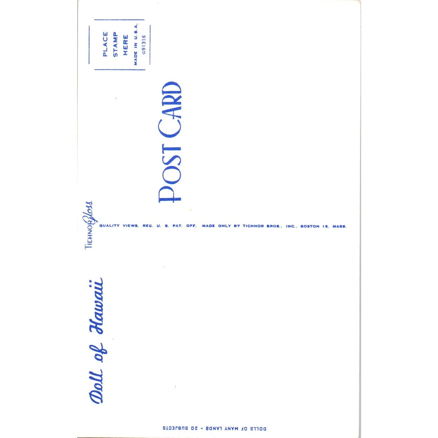 Doll of Hawaii - Dolls of Many Lands Series Original Postcard PB4