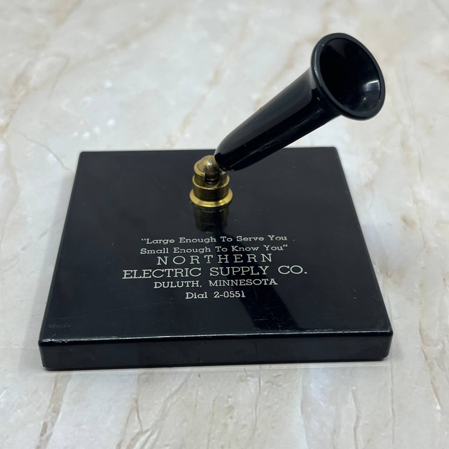 Black Deco Bakelite Desktop Pen Holder Northern Electric Supply Duluth MN TC5-S1