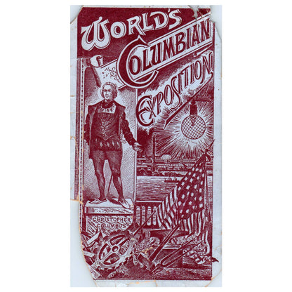 1893 Chicago World's Columbian Exposition Souvenir Card Christopher Columbus SE4