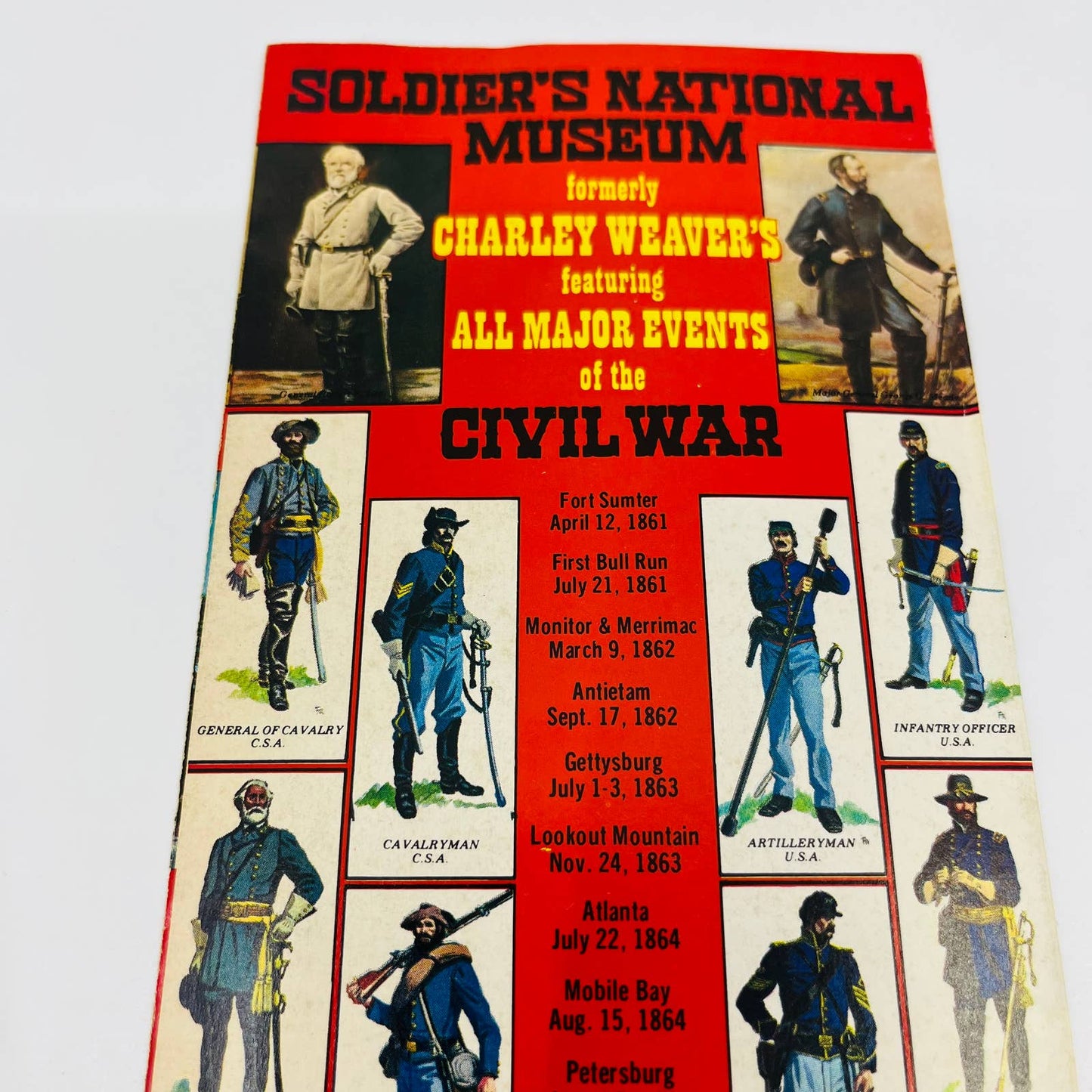 1970s Soldier’s National Museum Gettysburg PA Civil War Brochure SC1