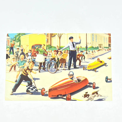 Vintage Kitschy Litho Print Safety Wins Soap Box Derby Beagle By Art Frahm AC3