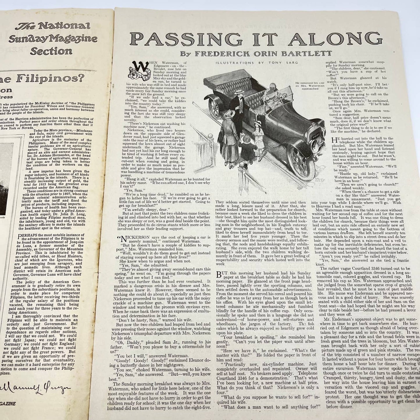 1916 The National Sunday Magazine Oct. 8 Norman Rockwell Cover Chicago FL3