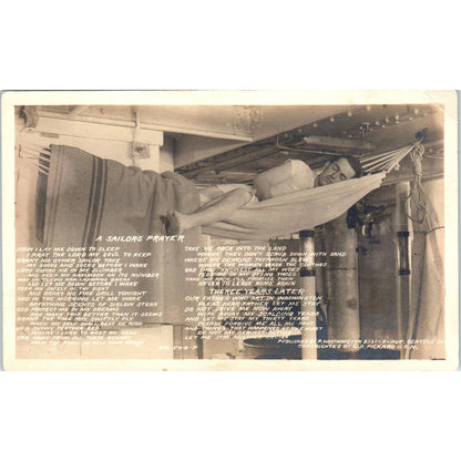 A Sailor's Prayer - Original RPPC Postcard TJ7-RP1