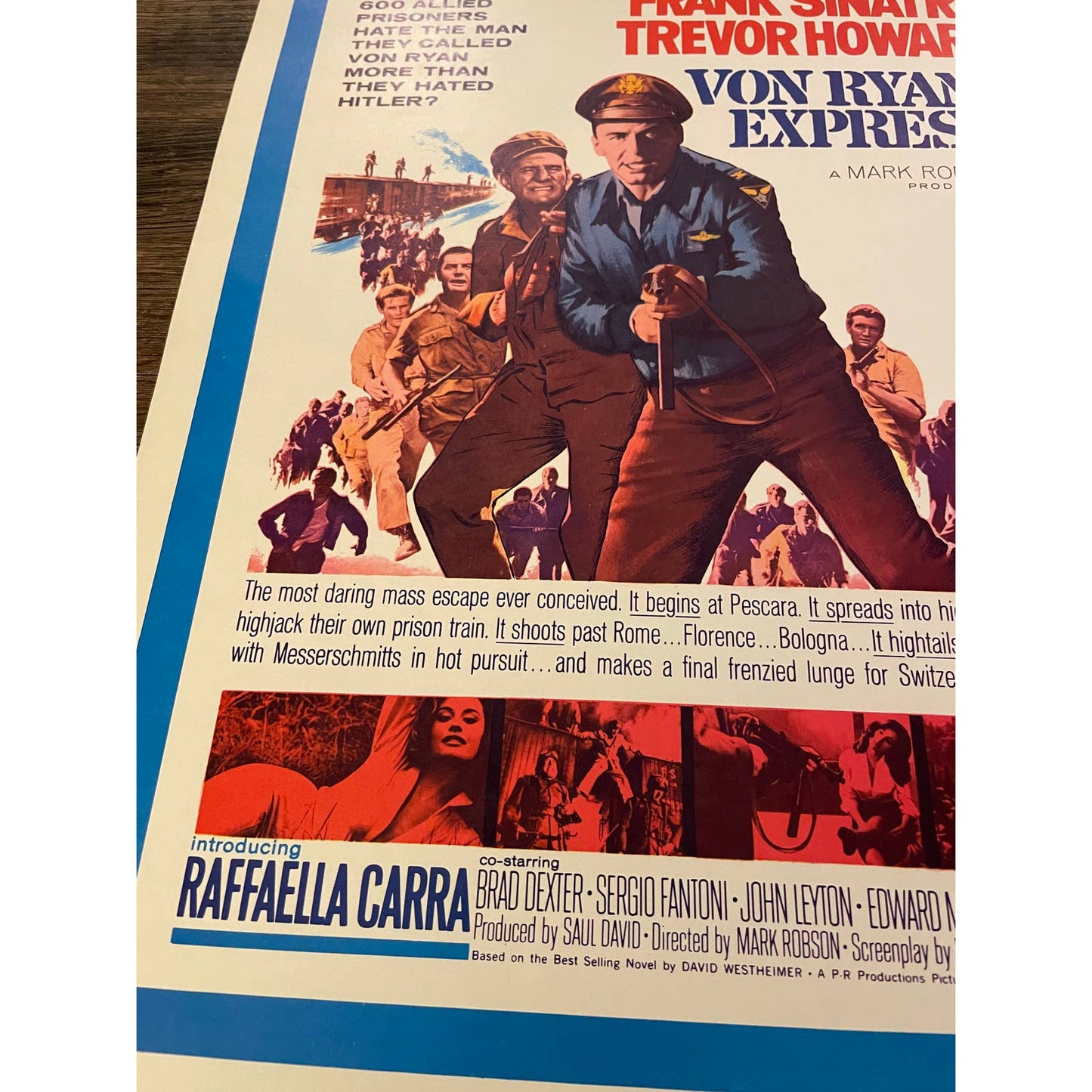 Vintage 1965 Frank Sinatra Trevor Howard VON RYAN’S EXPRESS Movie Poster 65/124