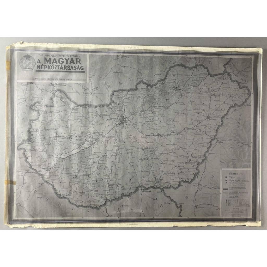 Vintage The Hungarian People's Republic Transport Map RU1