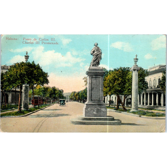 Charles III Promenade 1930 Havana Cuba Original Postcard P3-1