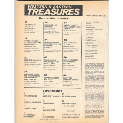 Western & Eastern Treasures Magazine Mines, Buried, Metal Detecting Mar 1980 MB2