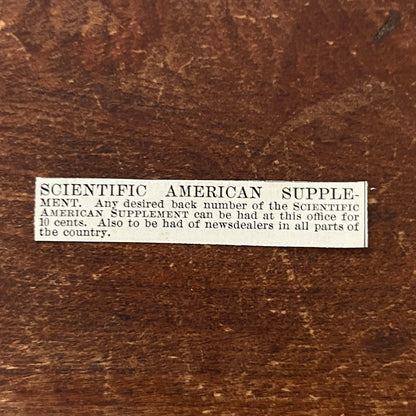 Scientific American Supplement Original Scientific American Advertisement AD8P28