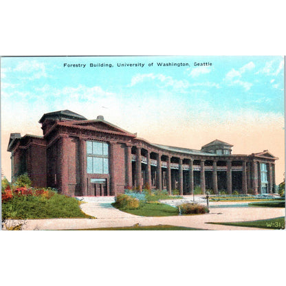Antique Postcard Forestry Building University of Washington Seattle TD9
