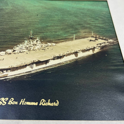 Vintage USS Bon Homme Richard Matted Photo Print Morper Studio San Diego CA FL5