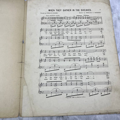 1905 Sheet Music "When they gather in the Sheaves" Chas Baer Johann Schmid TH1