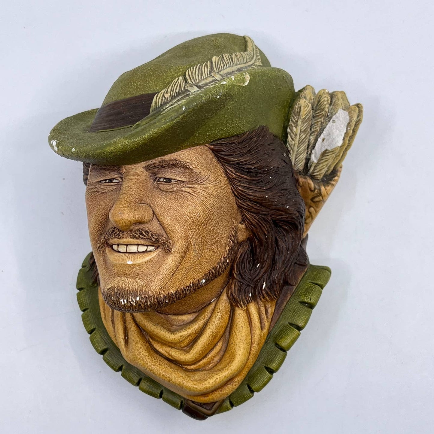 Robin Hood - Bosson Chalkware Head Congleton England.  Rare Vintage TC8