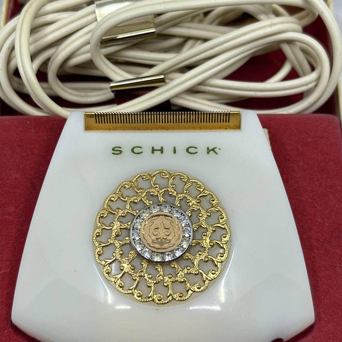 1960s Lady Schick The Crown Jewel Rhinestone Filagree Electric Shaver WORKS TF6