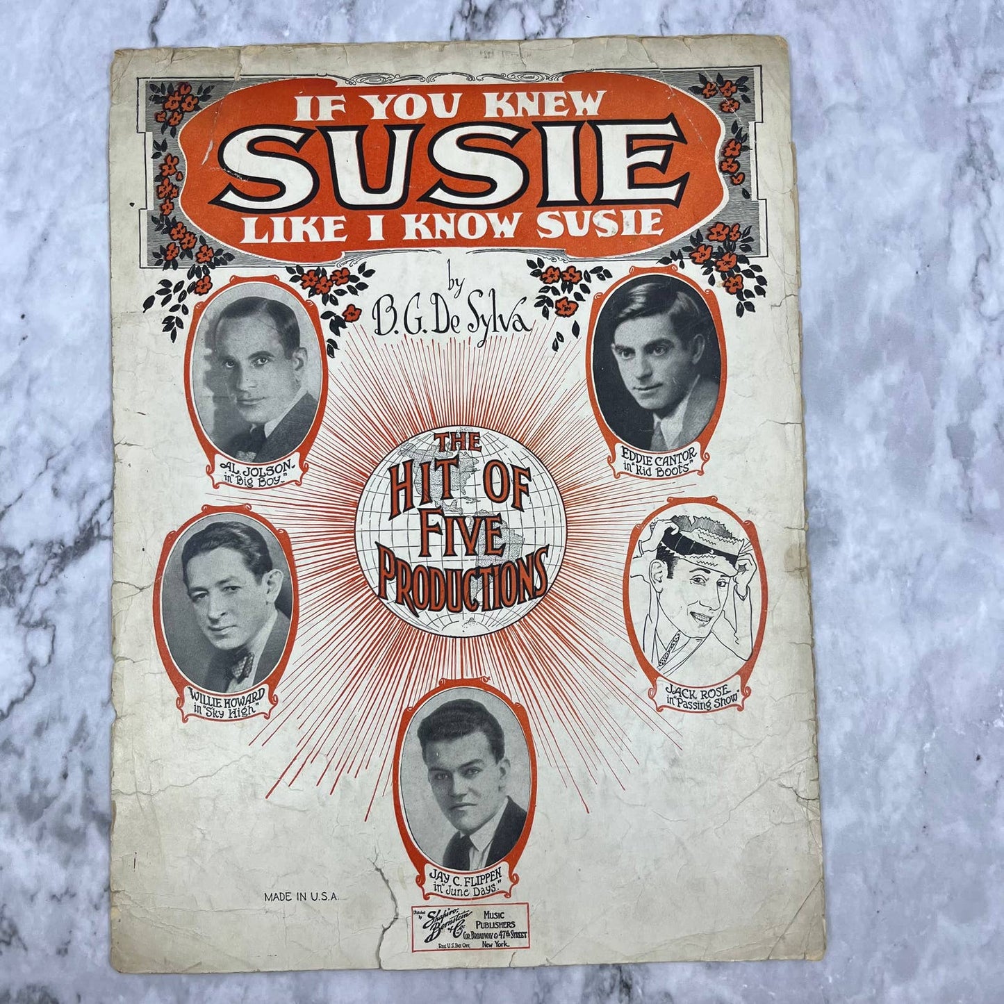 1925 IF YOU KNEW SUSIE (Like I Know Susie) Sheet Music by B. G. De Sylva￼ TJ4