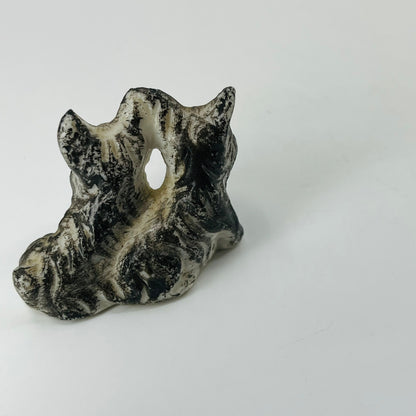 Antique Scottish Terrier Scotty Dog Hand Painted Porcelain 2” SB2