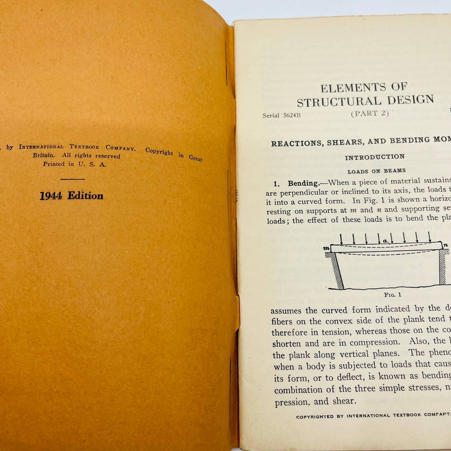 WWII US MARINE CORPS INSTITUTE 1941 Elements of Structural Design Study Pt 2 BA1