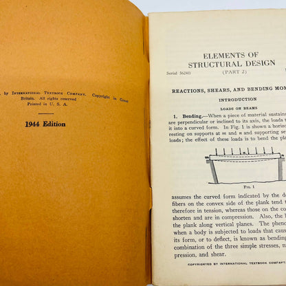 WWII US MARINE CORPS INSTITUTE 1941 Elements of Structural Design Study Pt 2 BA1