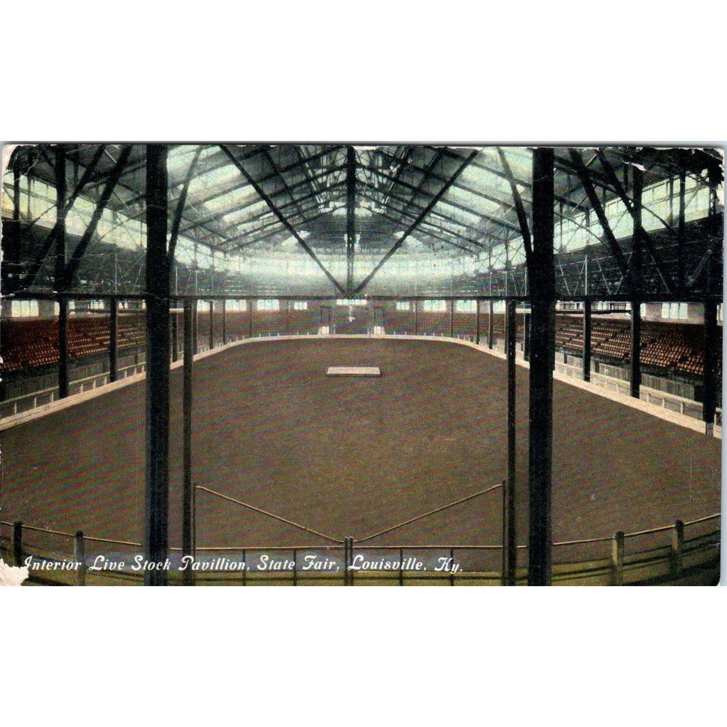 Interior Livestock Pavilion State Fair Louisville KY 1910 Postcard TK1-P1