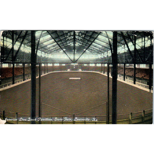 Interior Livestock Pavilion State Fair Louisville KY 1910 Postcard TK1-P1
