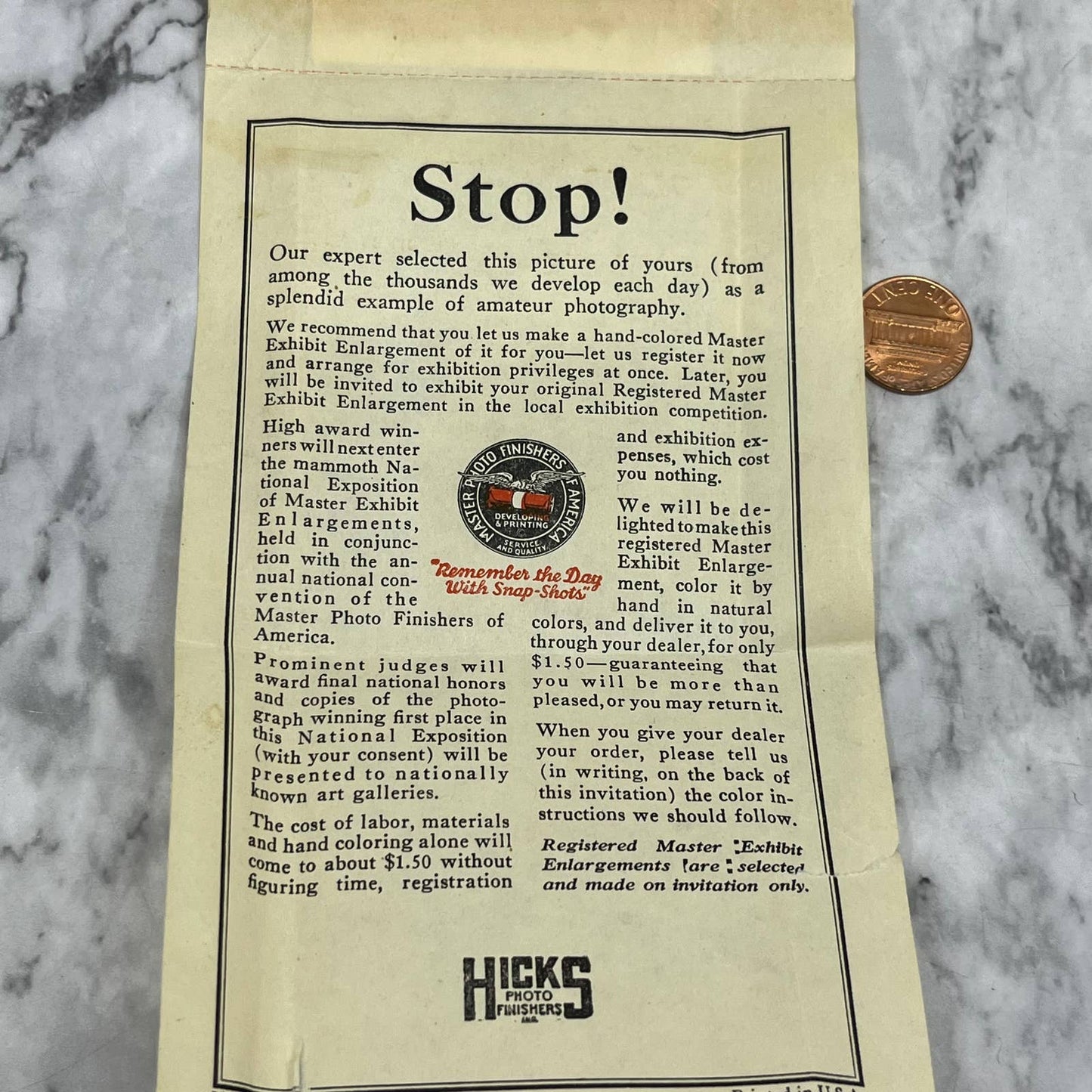 1930s Master Photo Finishers Amateur Photo Exhibition Boy w Giant Boots TJ9-PG7