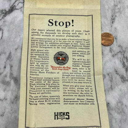 1930s Master Photo Finishers Amateur Photo Exhibition Boy w Giant Boots TJ9-PG7