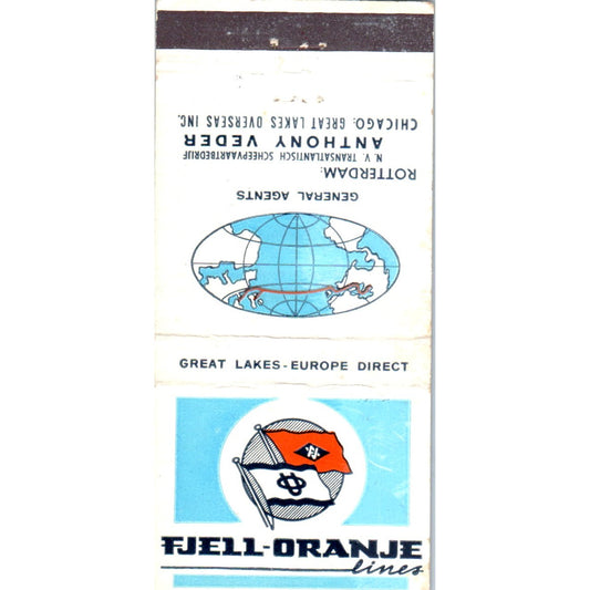 Fjell Oranje Lines Olsen & Ugelstad Oslo Advertising Matchbook Cover MM9-6