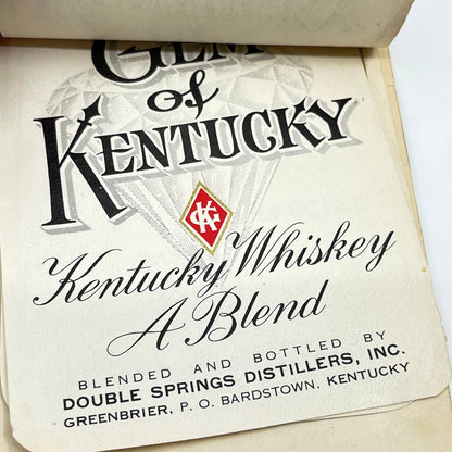 Gem of Kentucky Whiskey Label Set of 9 Double Springs Distillers Bardstown KY
