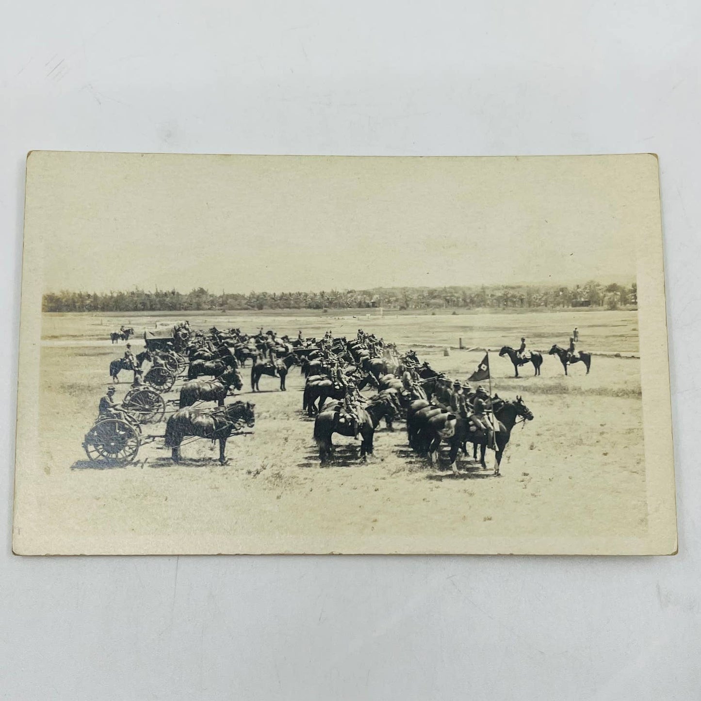 Early 1900s RPPC WWI US Military Soldiers Calvary Artillery Formation PA9