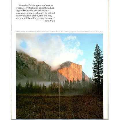 Vintage 1974 Yosemite Fall Winter Spring Booklet Fold Out Travel Brochure AD7