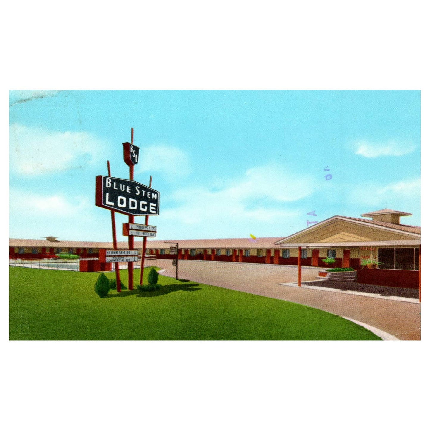 Vintage Postcard - Blue Stem Lodge - Eureka Kansas AD9