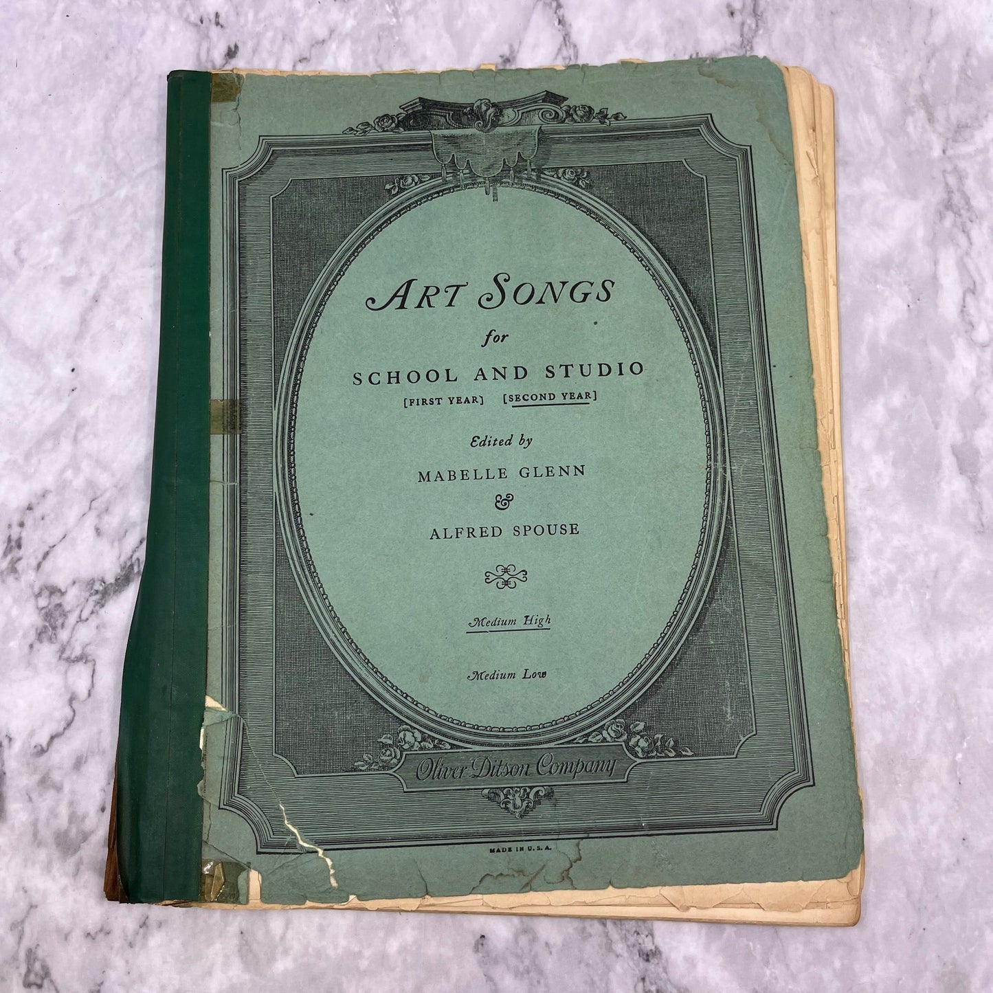 1934 Art Songs For School And Studio; Second Year; Medium Low Glenn & Spouse V39-1