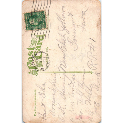 Face in Flower Picking Daisies 1921 Original Postcard TK1-27