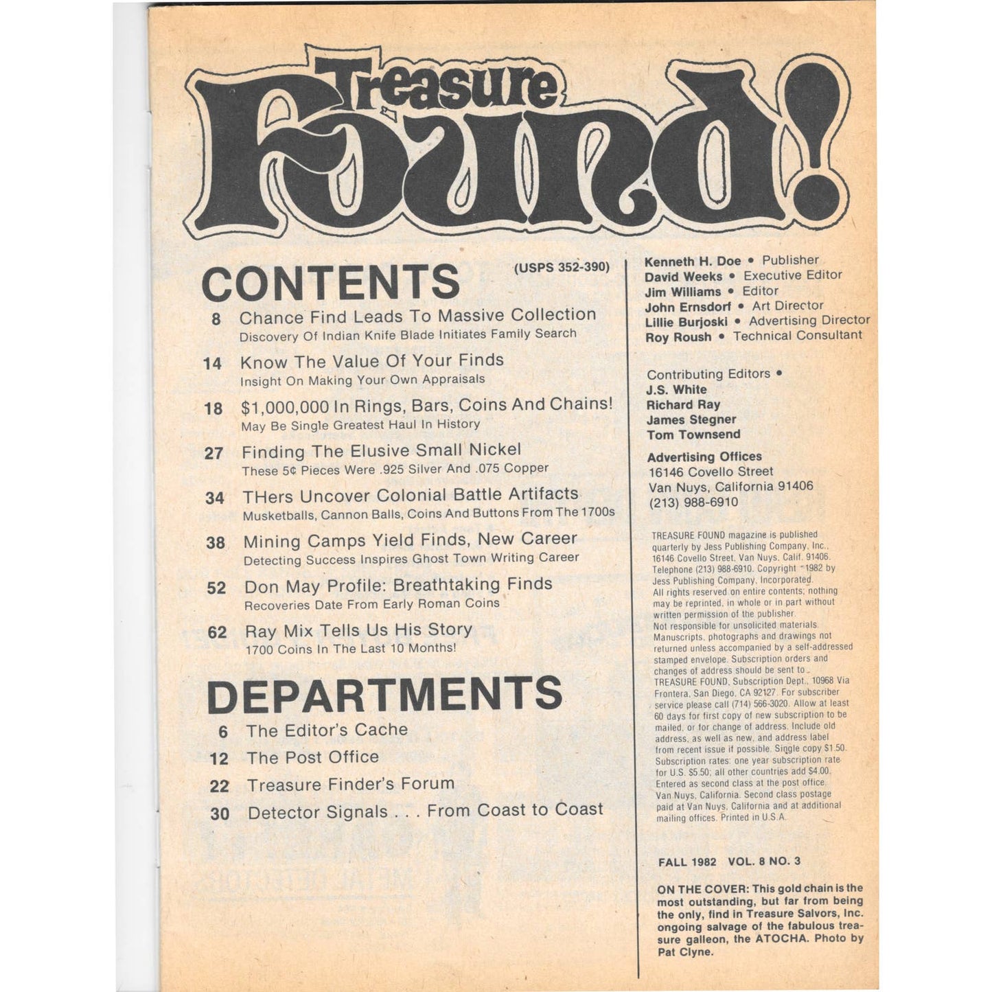 Treasure Found Magazine - Treasure Hunting Gold Metal Detecting Fall 1982 M4