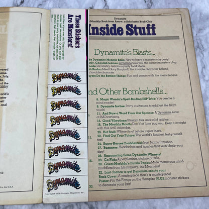 Vintage Dynamite Magazine #12 (1975) Monster Bash Very Good TJ4