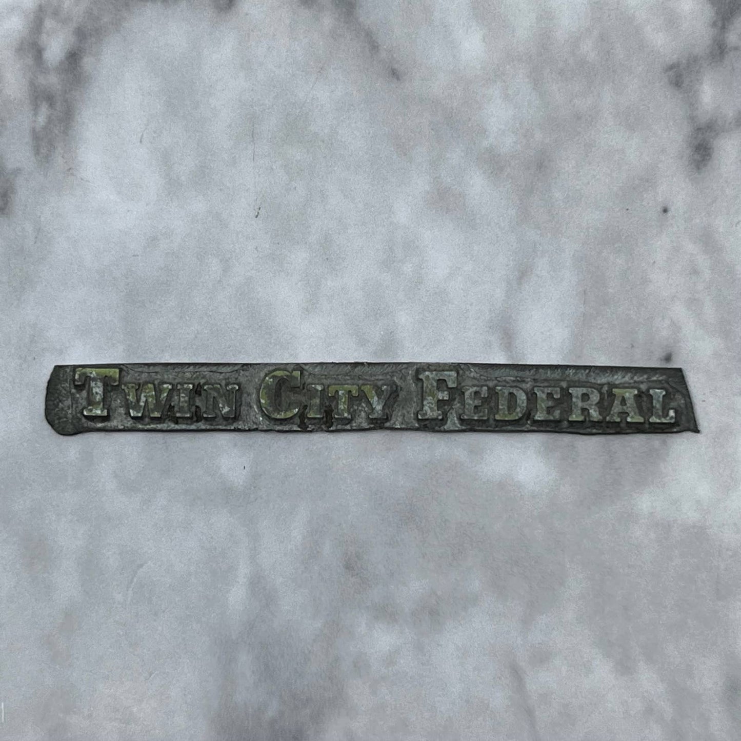 Vintage Printing Letterpress Printers Block Plate Twin City Federal SE836