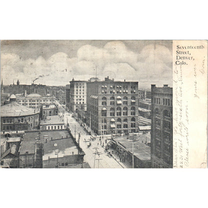Seventh Street View Denver CO 1907 Original Postcard P2-2